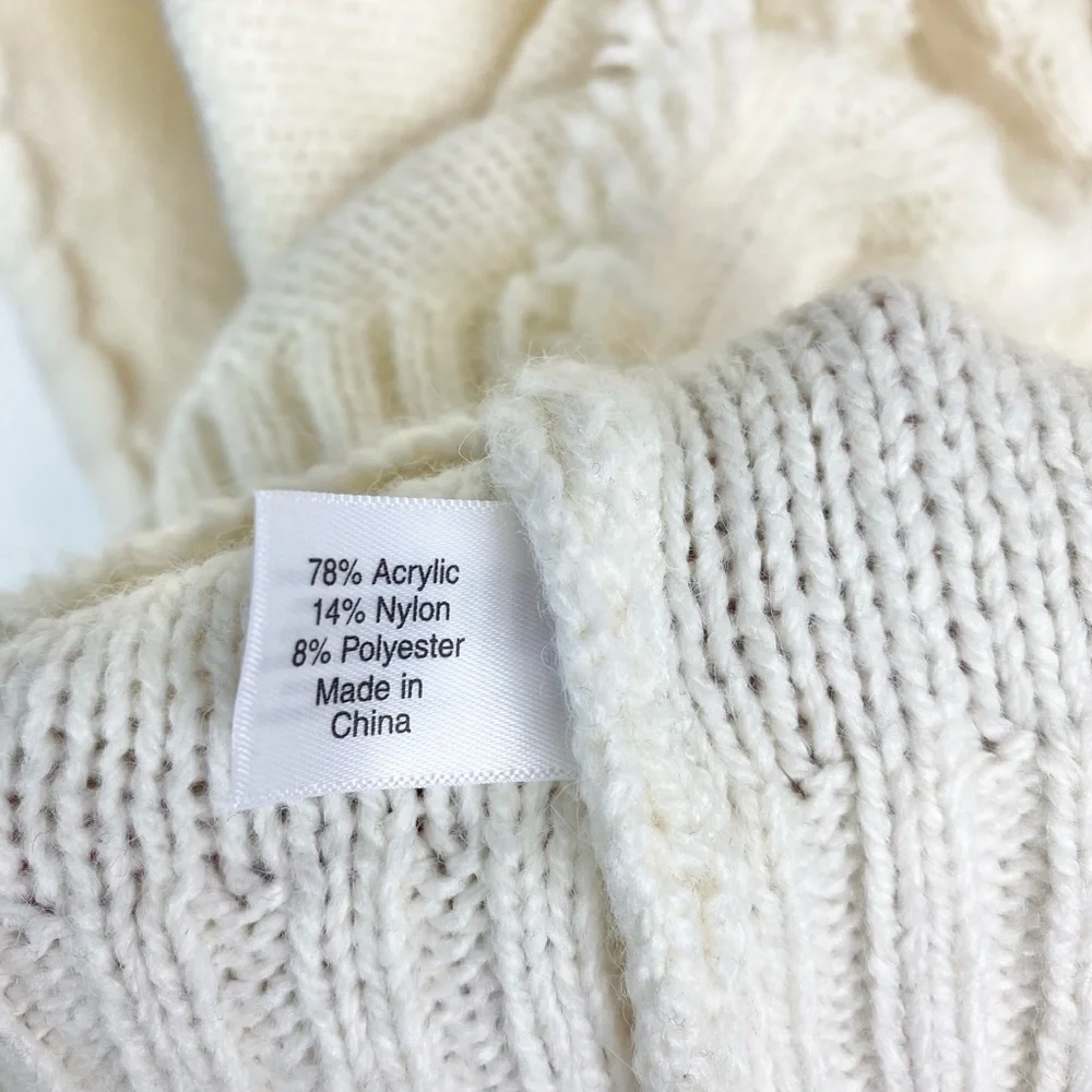 Lane Bryant size 18/20 Ivory Fringe Cable Knit Cozy Fall Pullover Sweater - Picture 8 of 8